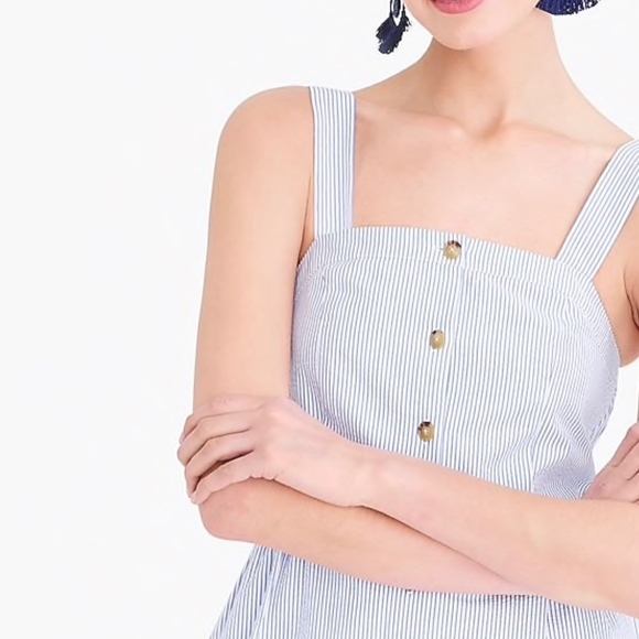 J CREW Buttoned Dress in Seersucker | Size 2 - Picture 2 of 8